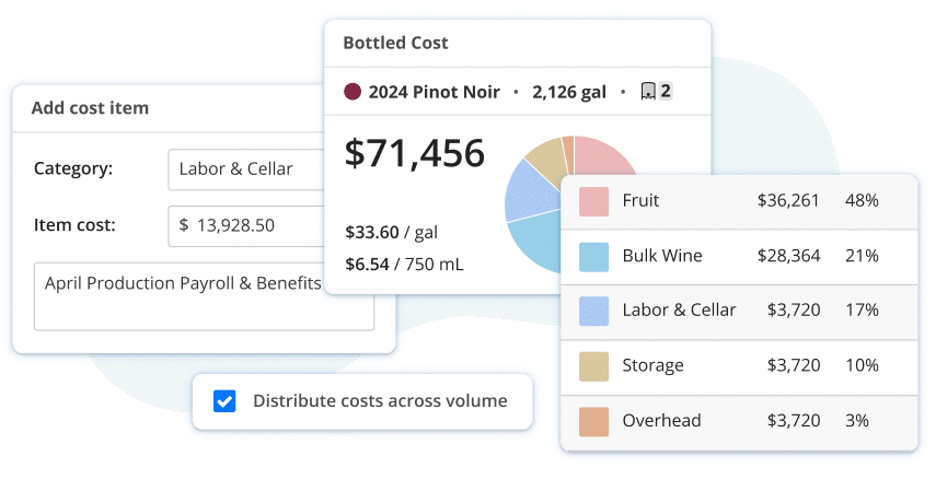 winery cost accounting COGS